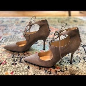 Ivanka Trump gray suede lace-up heels! size 7. Willing to negotiate!